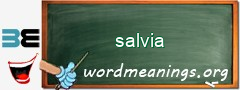 WordMeaning blackboard for salvia